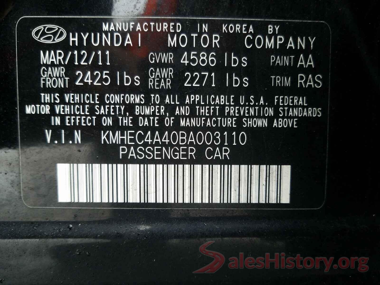 KNAFX4A6XG5498315 2011 HYUNDAI SONATA