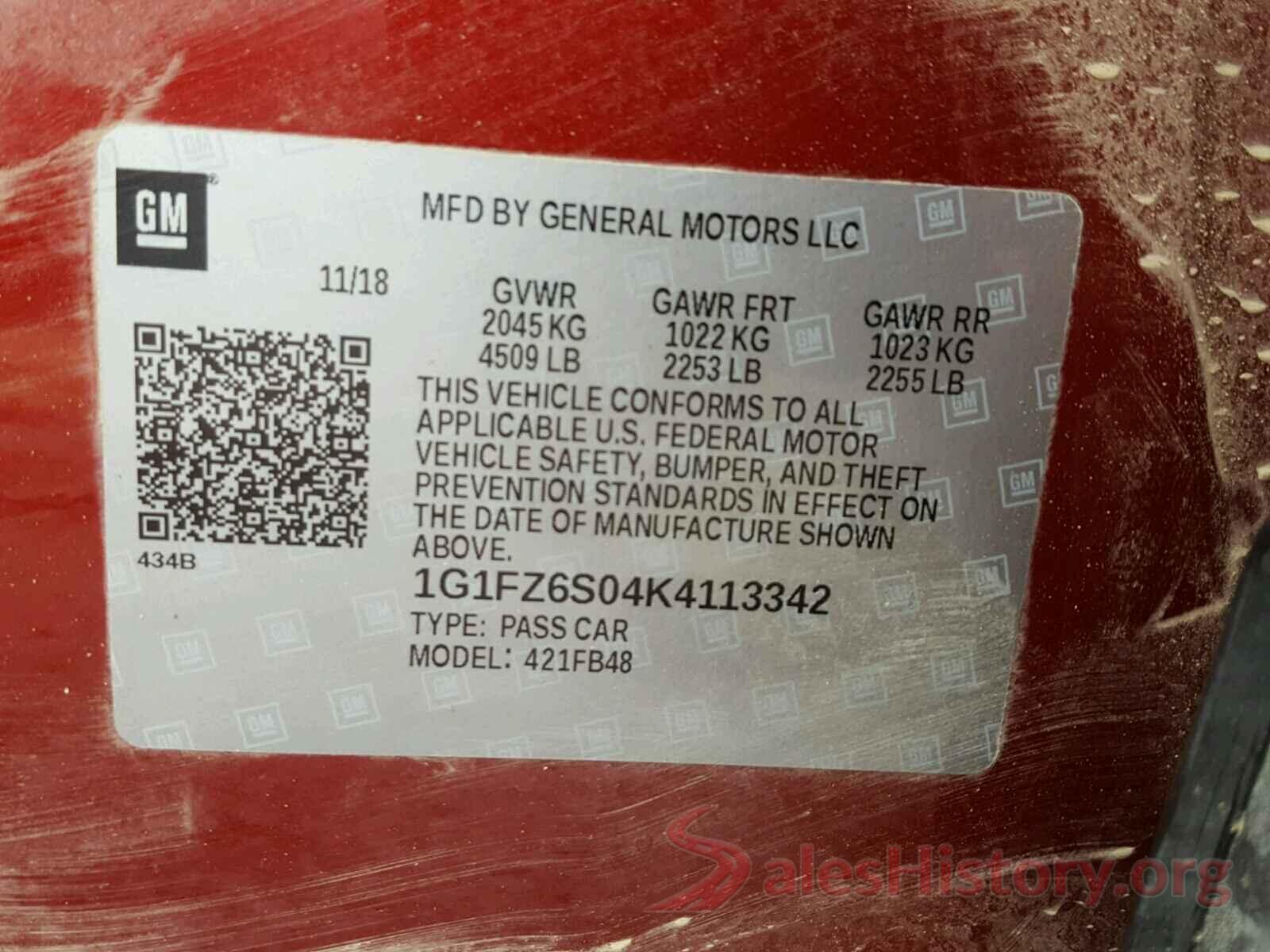 1G1FZ6S04K4113342 2019 CHEVROLET BOLT