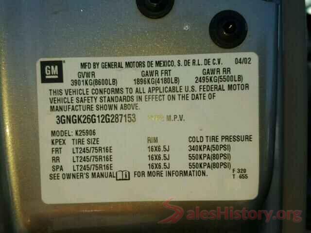 1C3CDFBB4GD624197 2002 CHEVROLET SUBURBAN