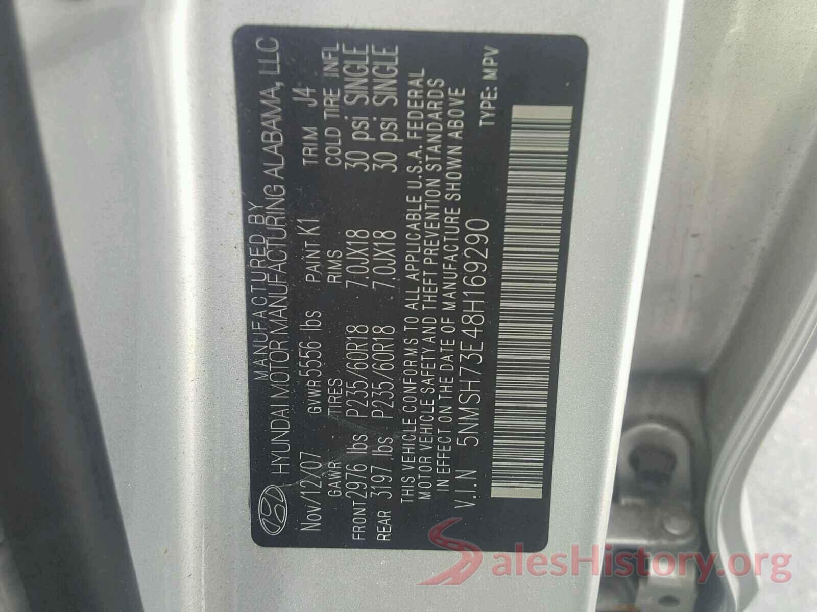 5NPE24AF5GH429125 2008 HYUNDAI SANTA FE