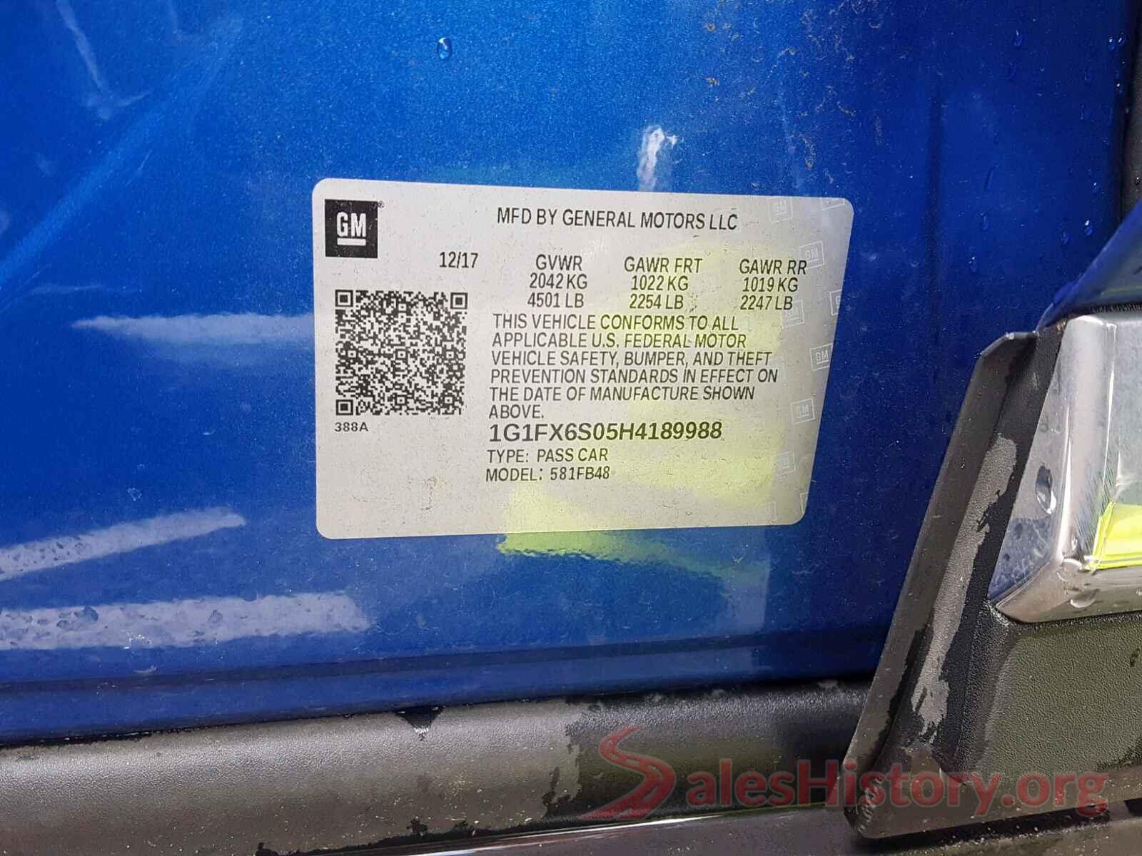 1G1FX6S05H4189988 2017 CHEVROLET BOLT