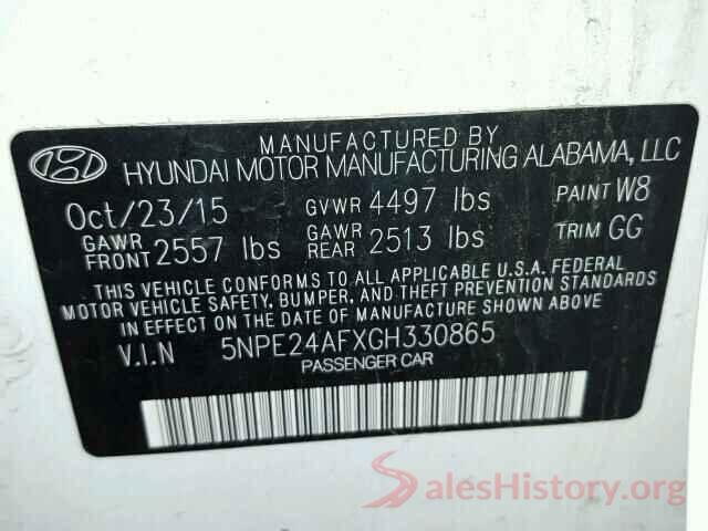 2T2ZZMCA2HC049187 2016 HYUNDAI SONATA