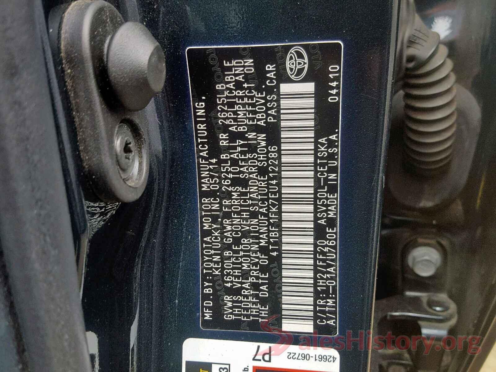 2T3EWRFV9LW067580 2014 TOYOTA CAMRY