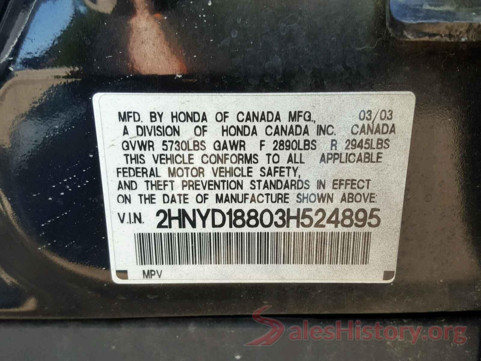 SHHFK7H48LU212900 2003 ACURA MDX