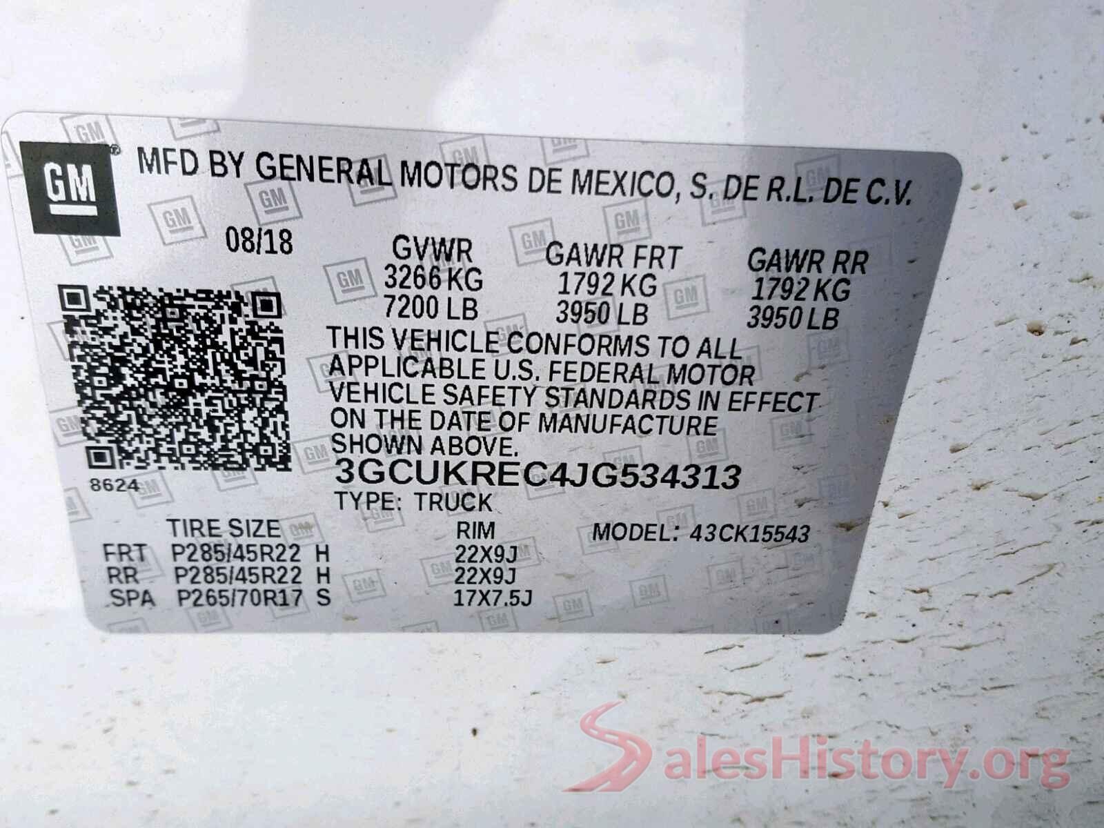 3GCUKREC4JG534313 2018 CHEVROLET SILVERADO