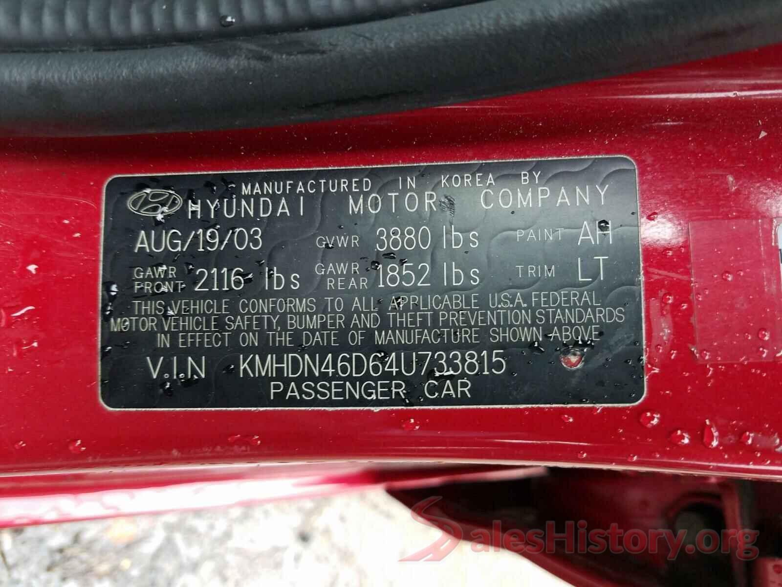 KNDPNCAC0J7461623 2004 HYUNDAI ELANTRA