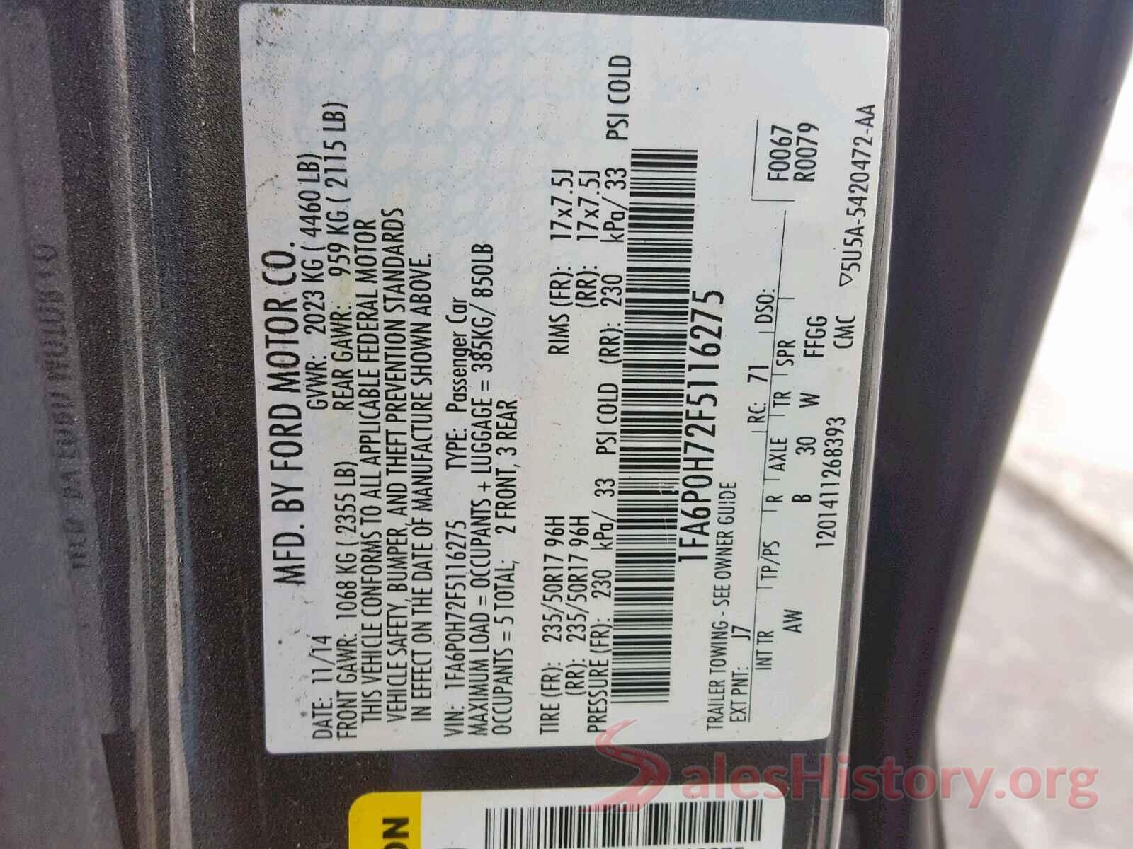 3MYDLBYV2KY523020 2015 FORD FUSION SE