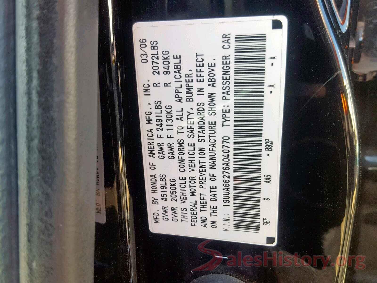 1N4AL3AP3GC186169 2006 ACURA 3.2 TL