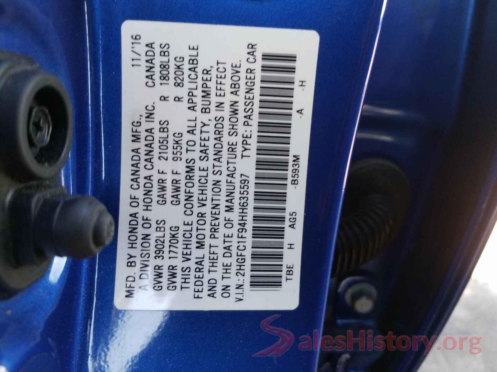 1N4AL3AP3JC121314 2017 HONDA CIVIC