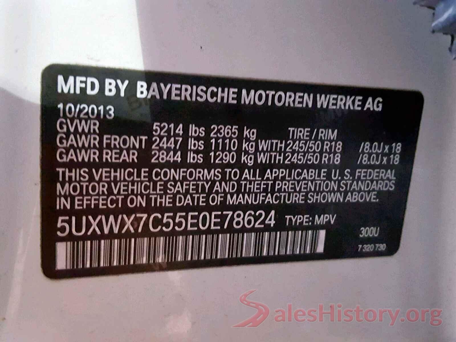 1FTEW1CF1HKC60613 2014 BMW X3