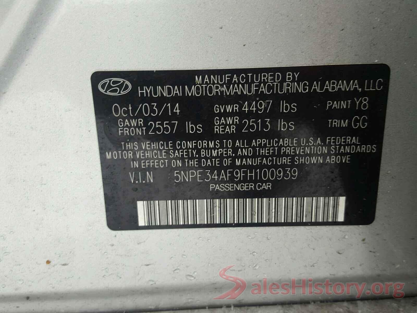 1N4AA6AP3JC395054 2015 HYUNDAI SONATA