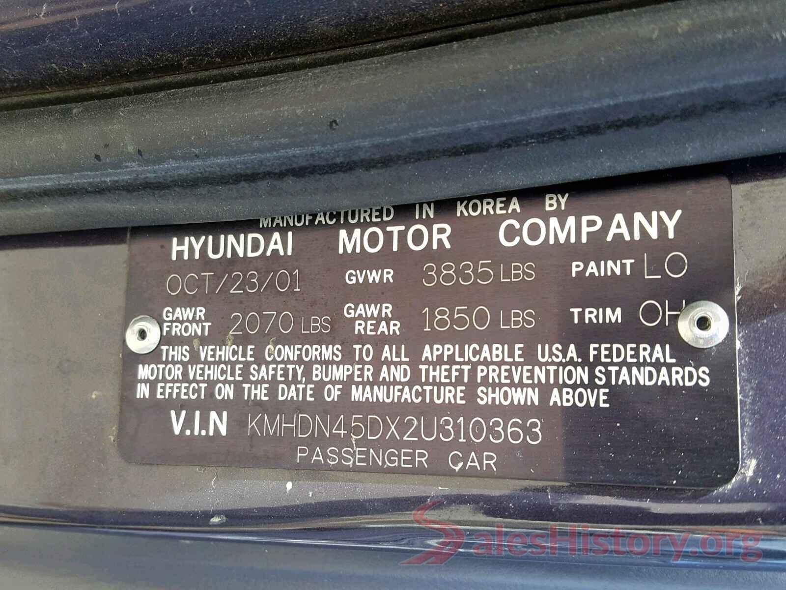 JTDEPRAE0LJ071424 2002 HYUNDAI ELANTRA