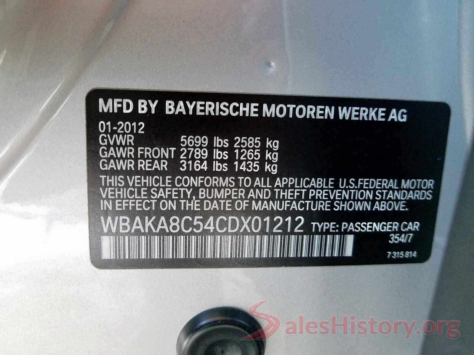 1FTEW1E53JFE57348 2012 BMW 7 SERIES