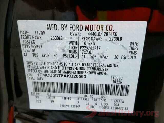 5N1AZ2MG3HN191548 2010 FORD ESCAPE