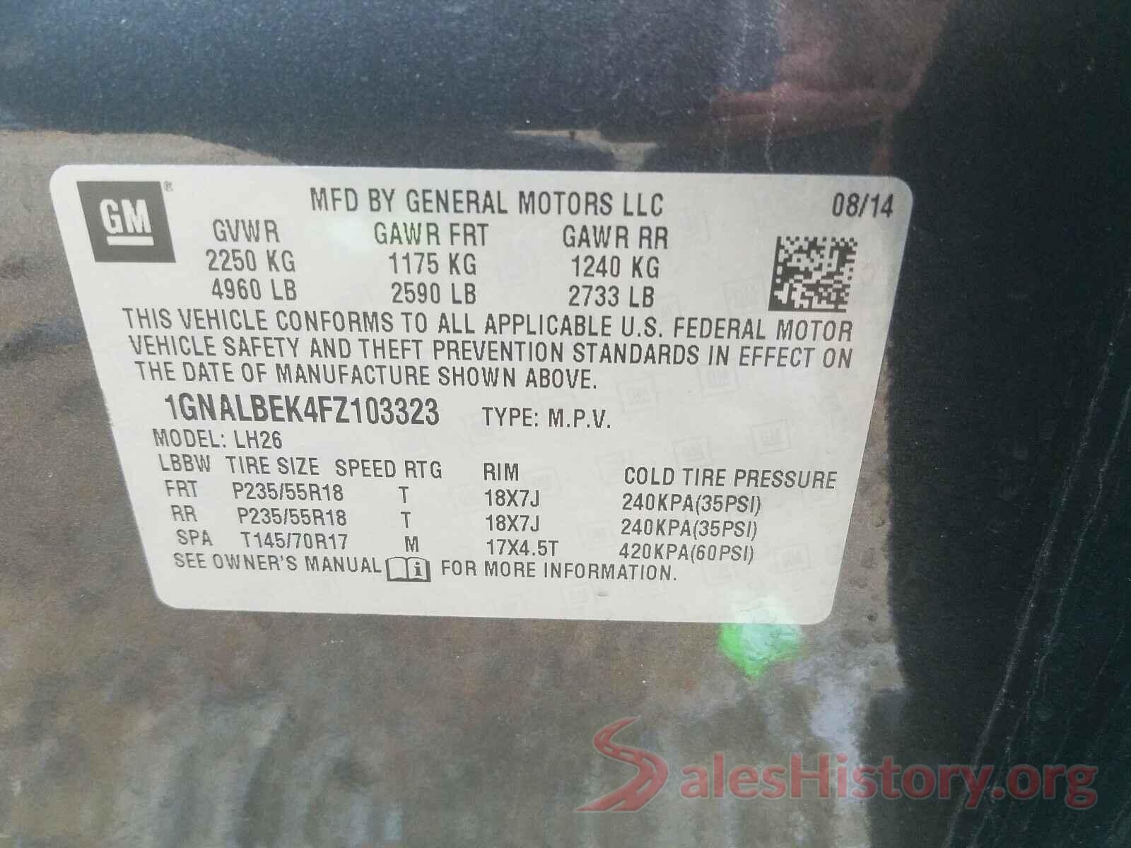 5XYZWDLA9HG394900 2015 CHEVROLET EQUINOX