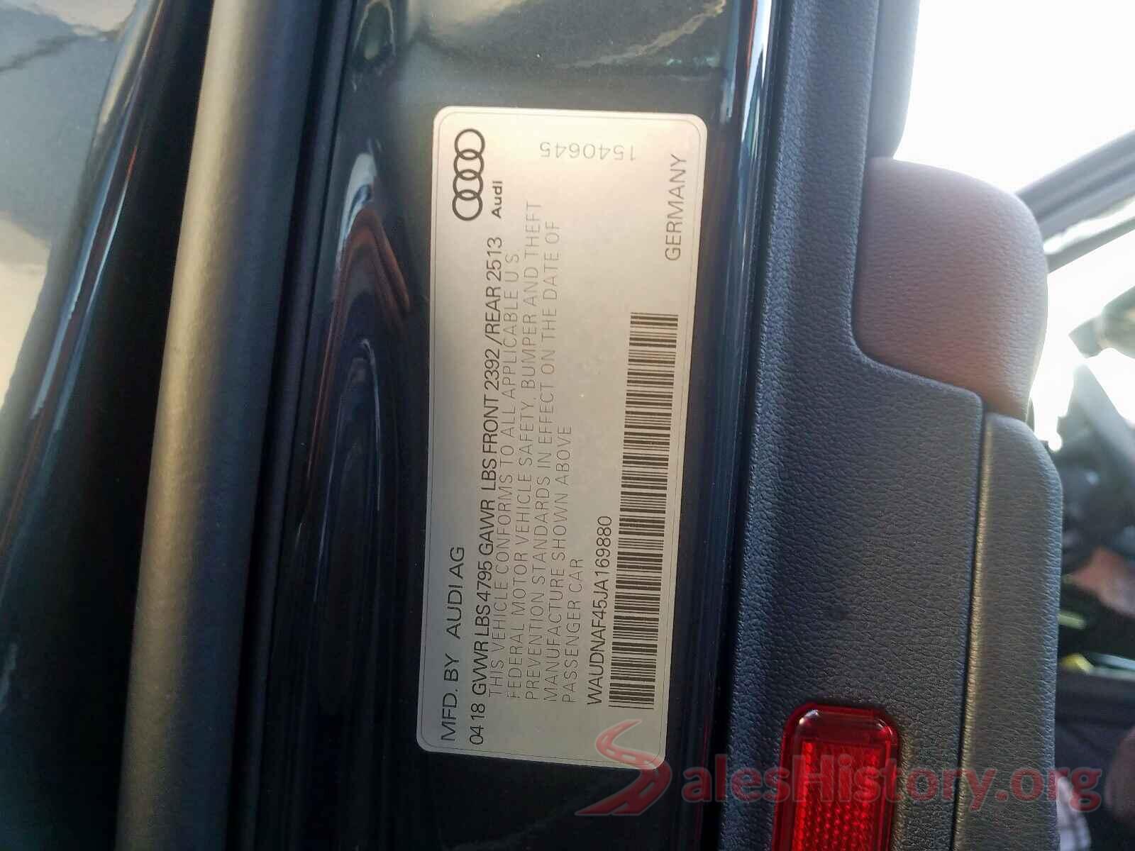 WAUDNAF45JA169880 2018 AUDI A4