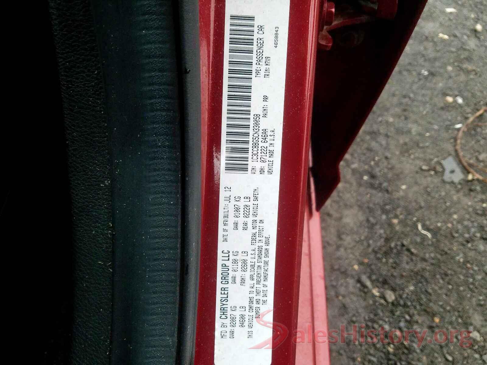 1FA6P8TH4L5103022 2012 CHRYSLER 200