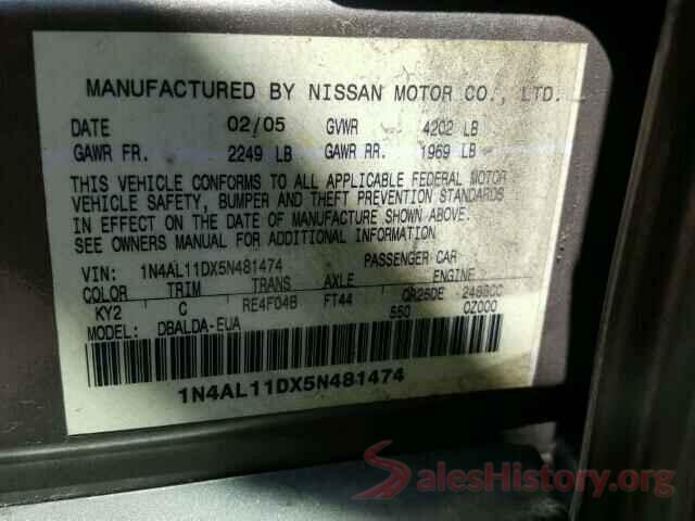 3VWCB7BU0LM065106 2005 NISSAN ALTIMA