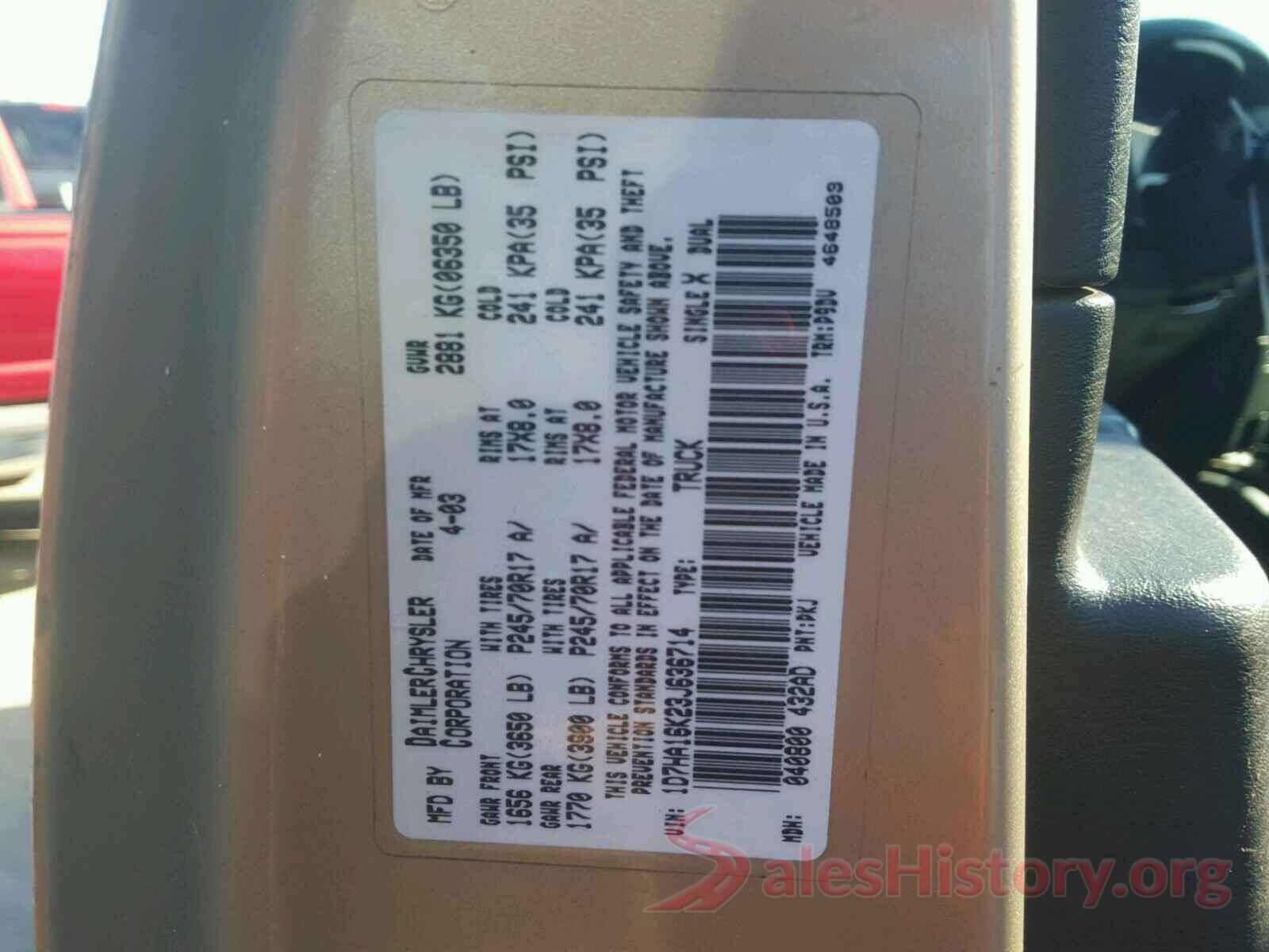 1N4AL3AP4GN304928 2003 DODGE RAM 1500