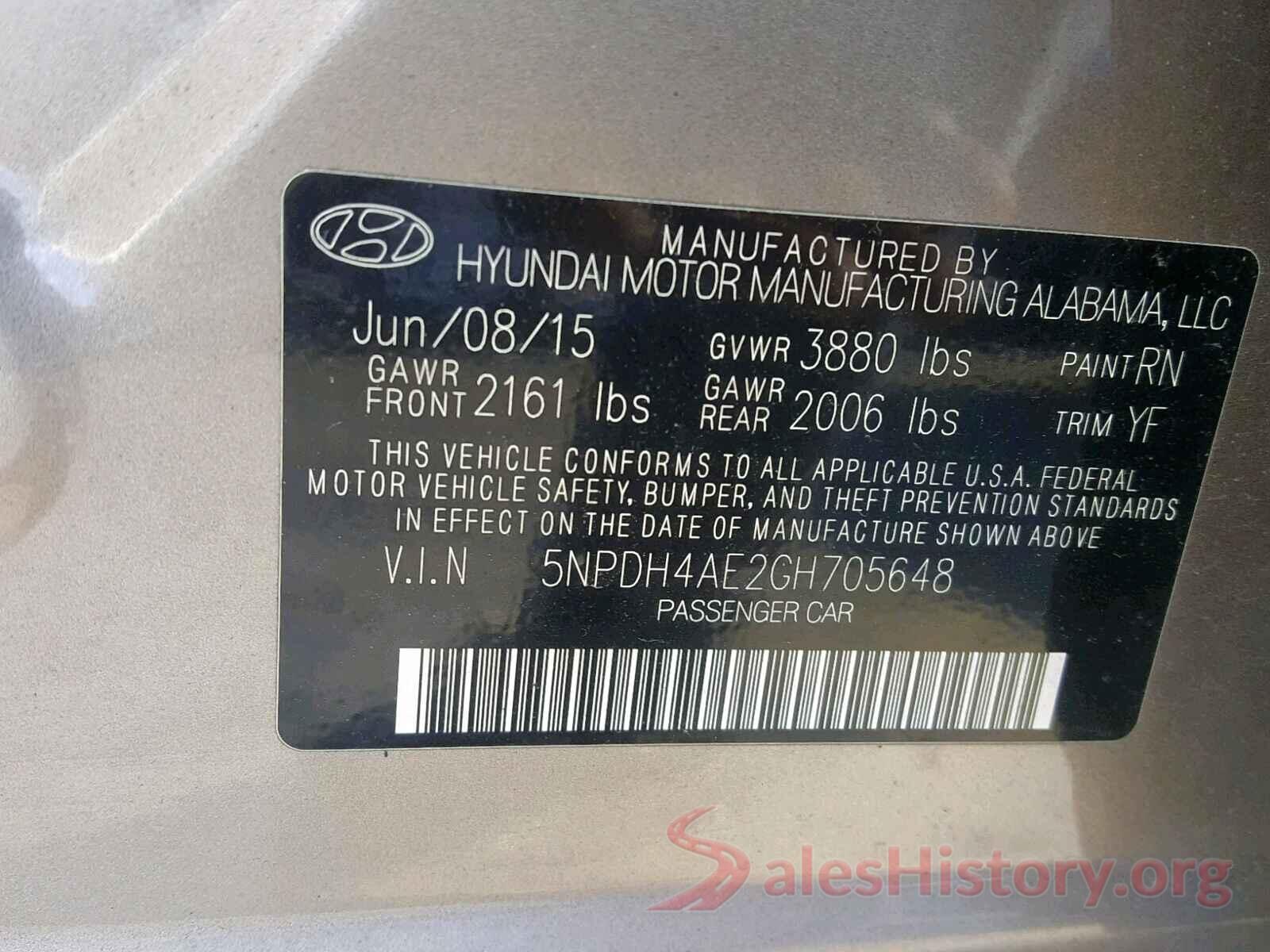 5NPE34AF4HH465466 2016 HYUNDAI ELANTRA