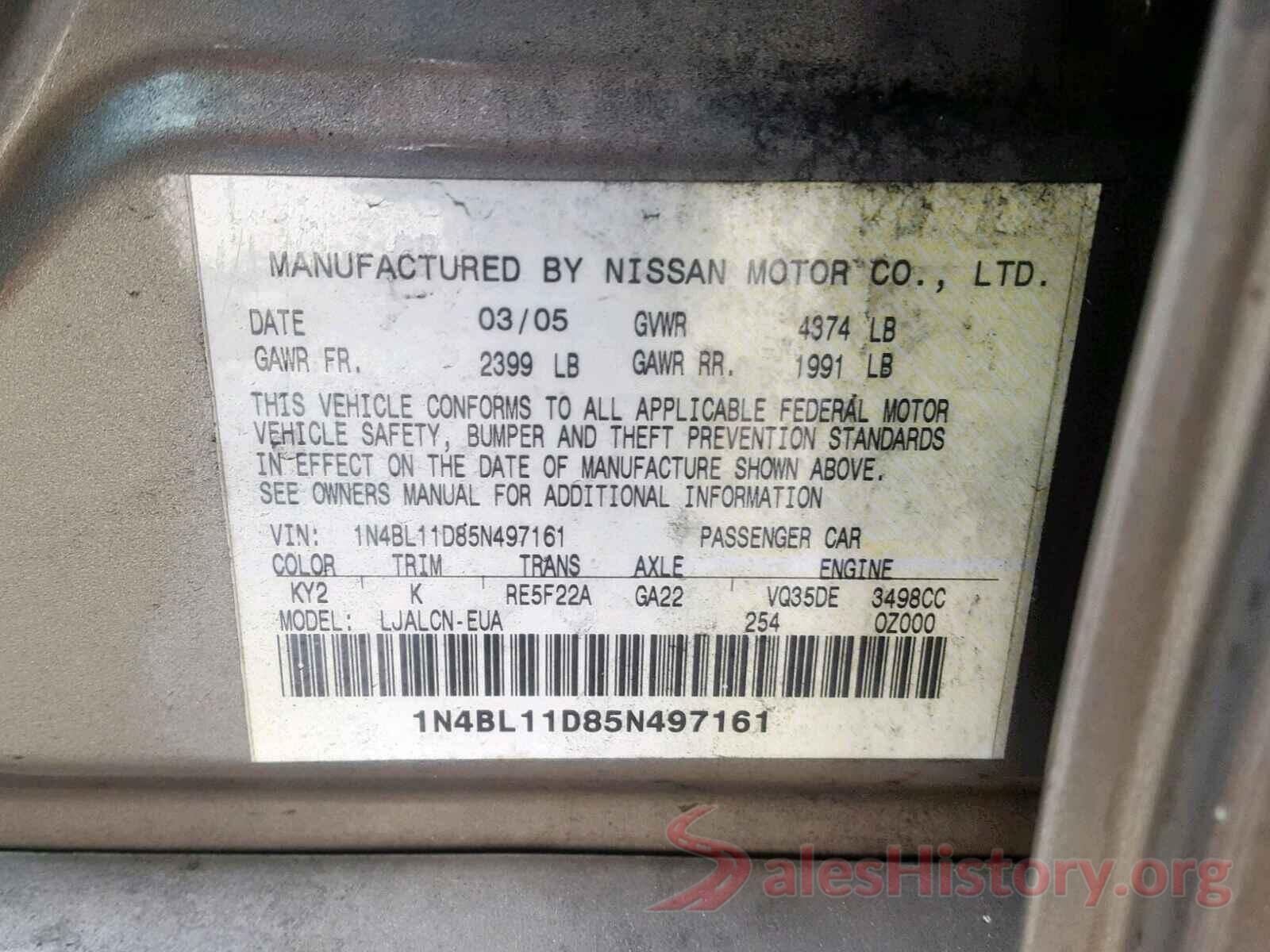 3N1AB7AP2HL651246 2005 NISSAN ALTIMA