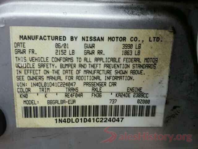 3N1AB7AP3KY388131 2001 NISSAN ALTIMA