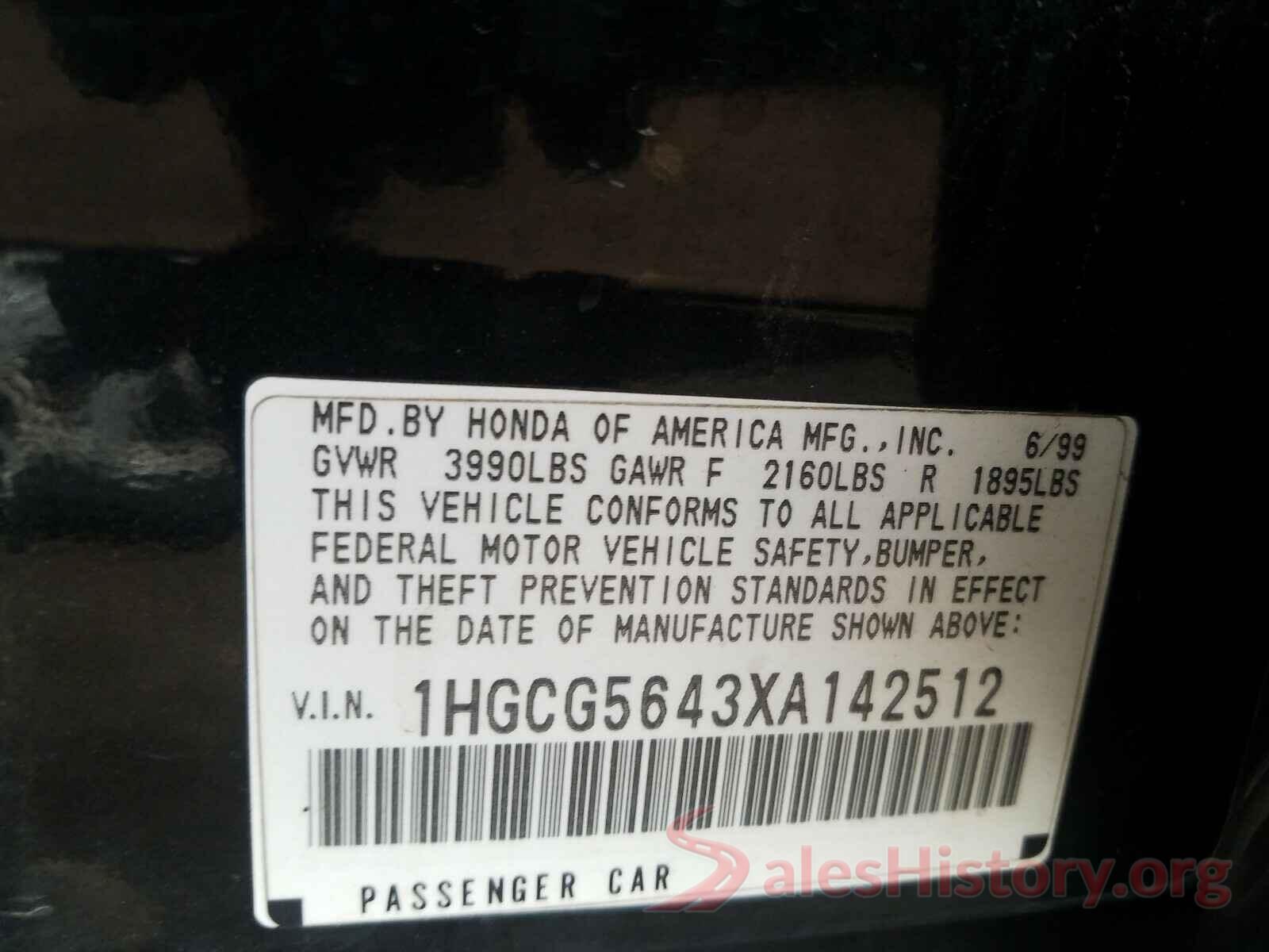 SHHFK7H43KU415966 1999 HONDA ACCORD