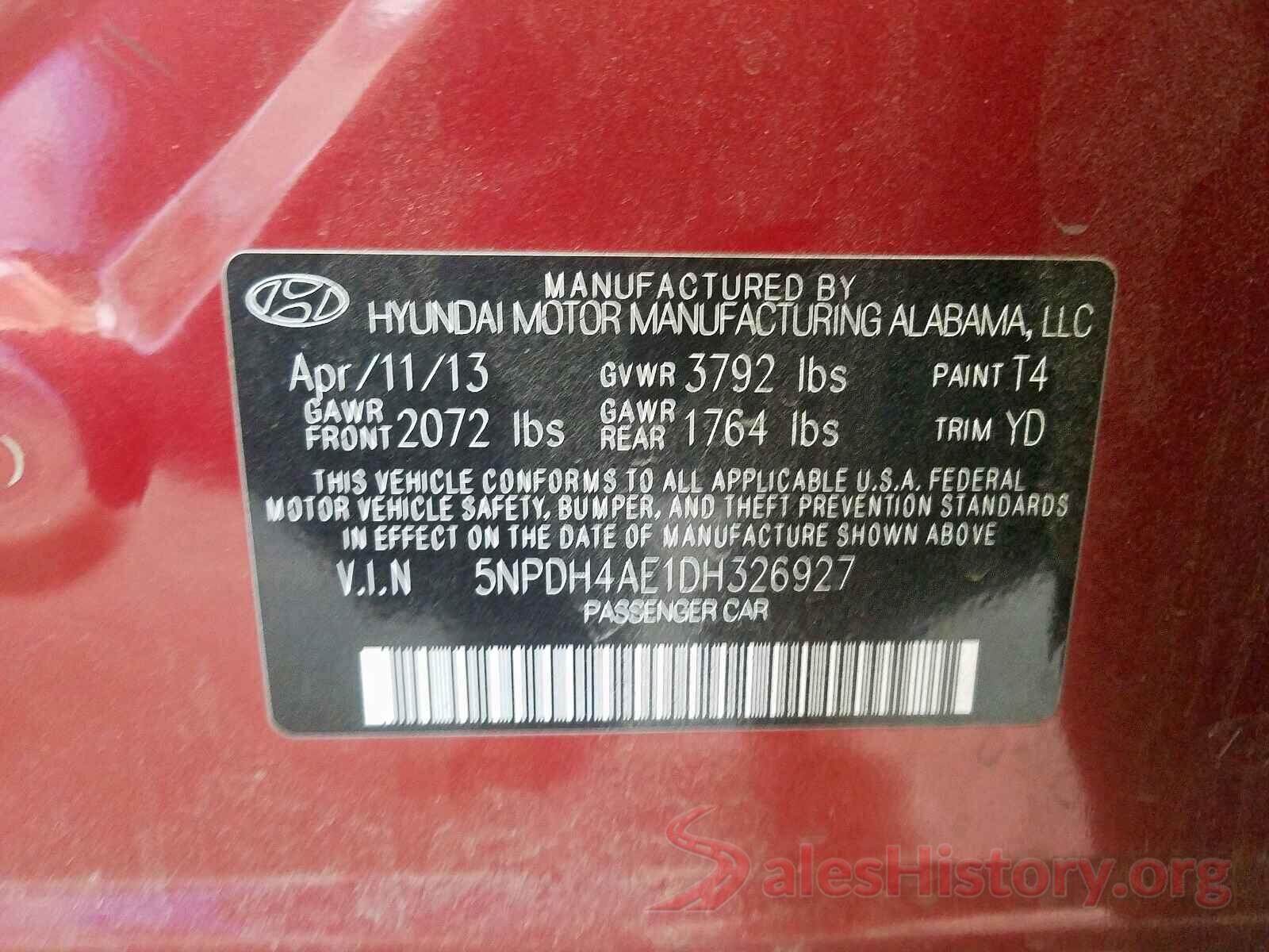 JF2SJAFC3GH457752 2013 HYUNDAI ELANTRA