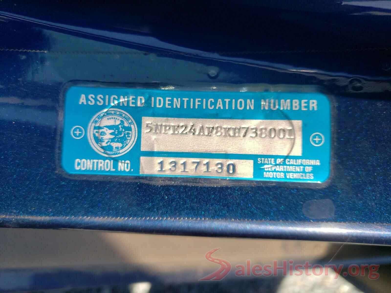 5NPE24AF8KH738001 2019 HYUNDAI SONATA