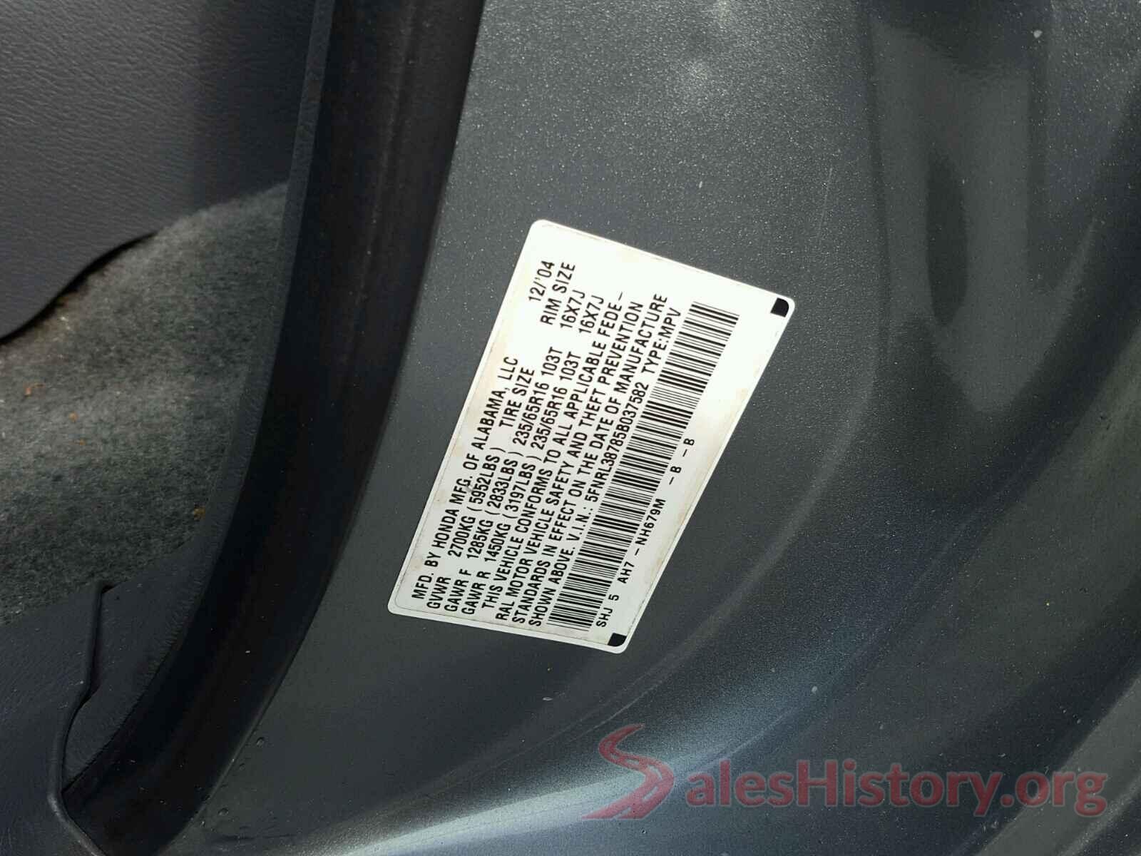 1C4PJMDX9JD541214 2005 HONDA ODYSSEY