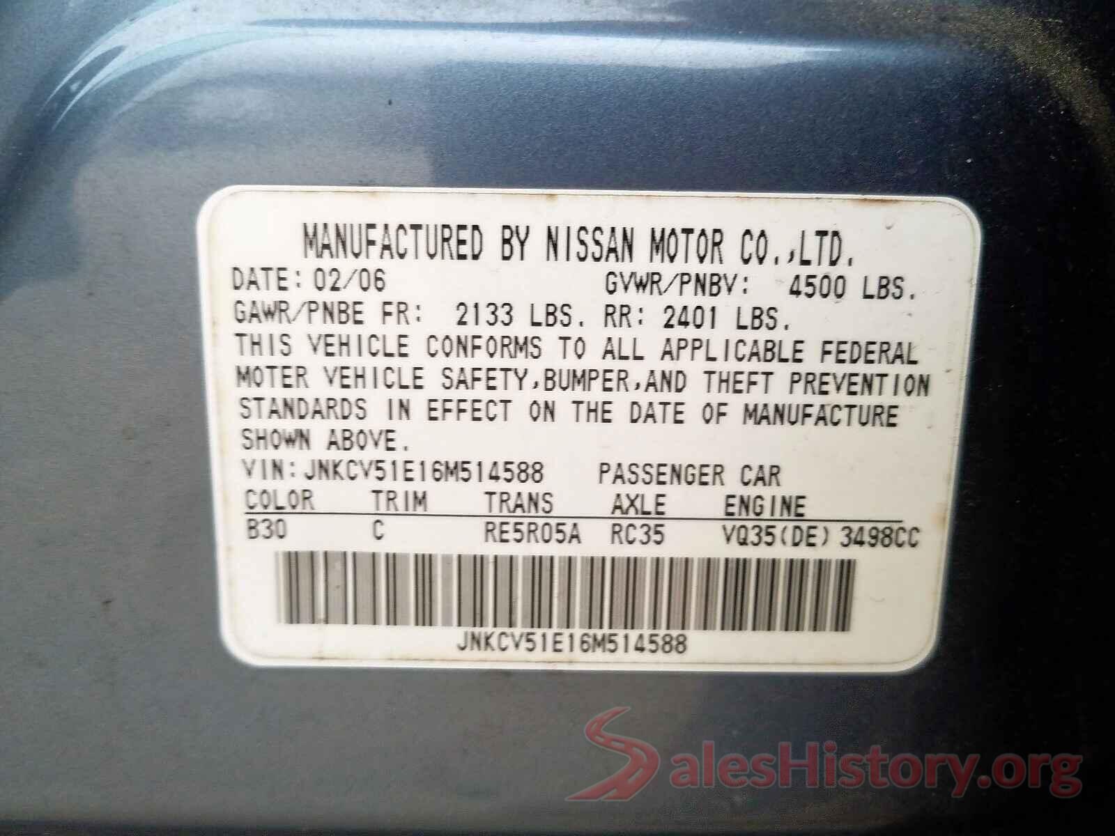 5N1DR2MN8HC652525 2006 INFINITI G35