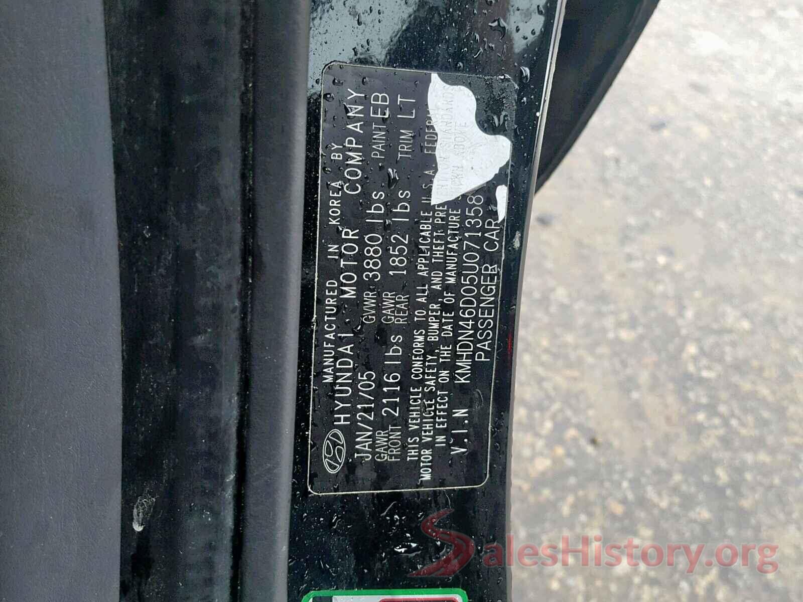 3KPFK4A76HE047771 2005 HYUNDAI ELANTRA