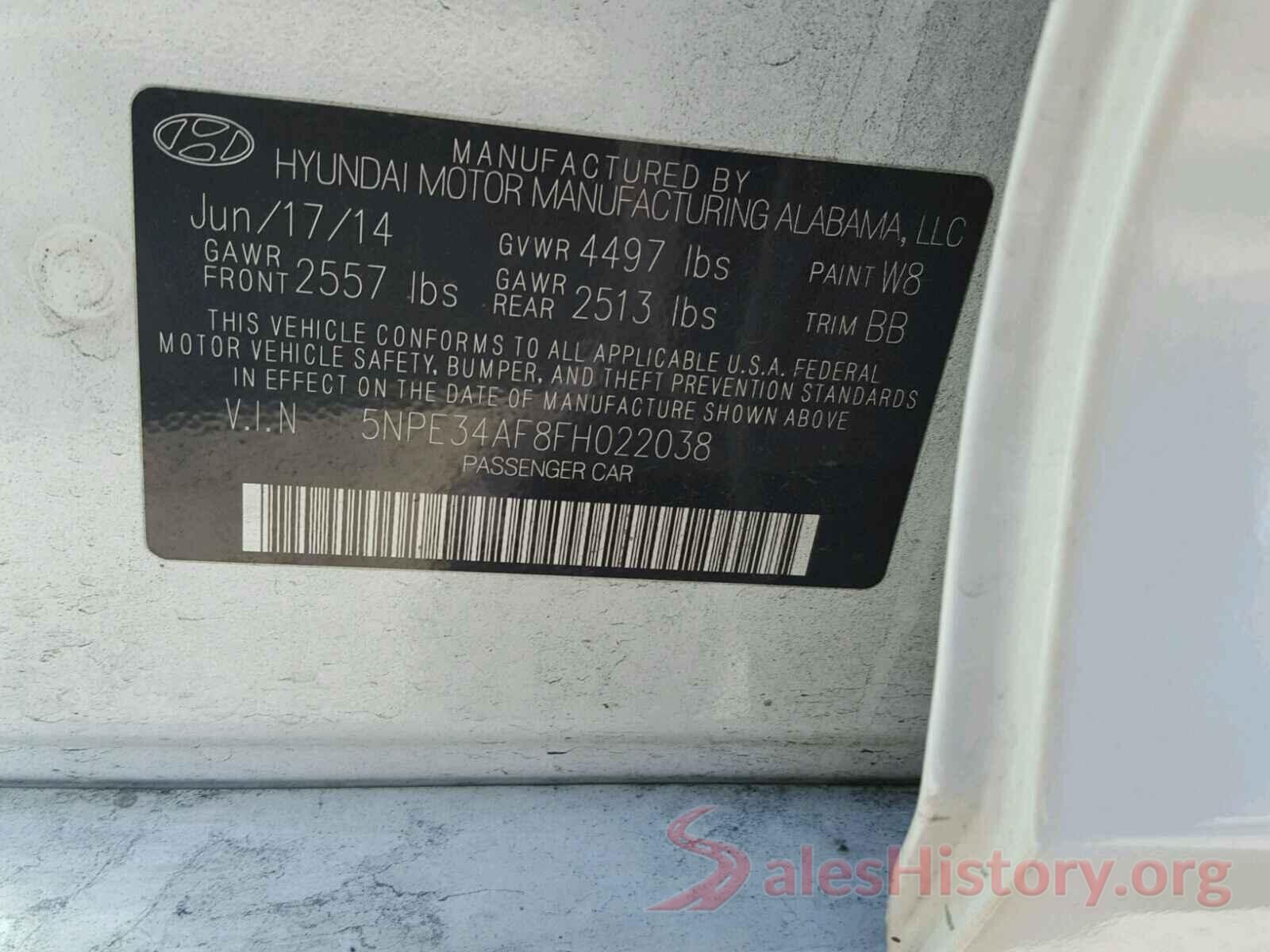 5YFBURHE3HP683833 2015 HYUNDAI SONATA