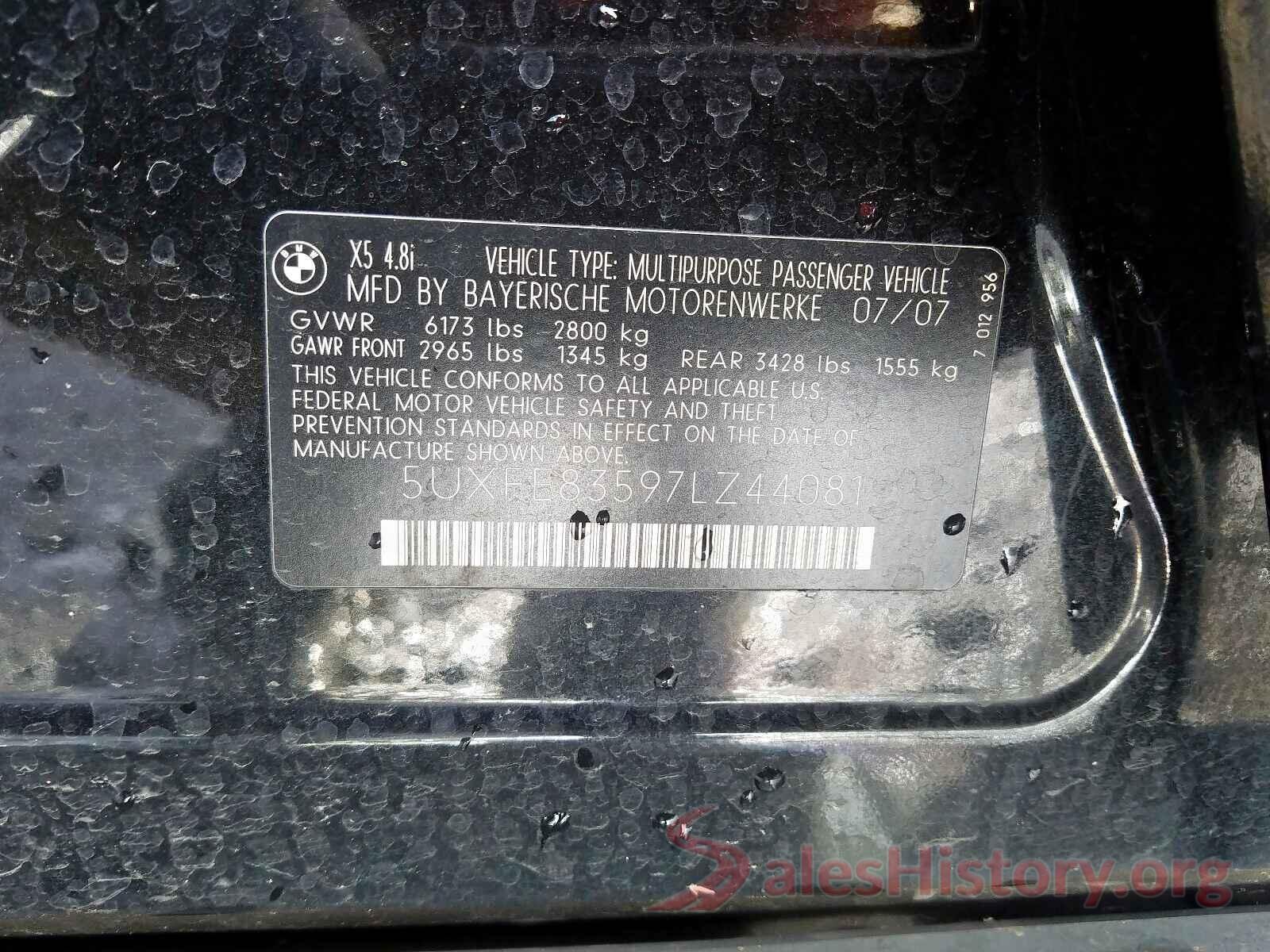 3N1AB7AP0GL669808 2007 BMW X5