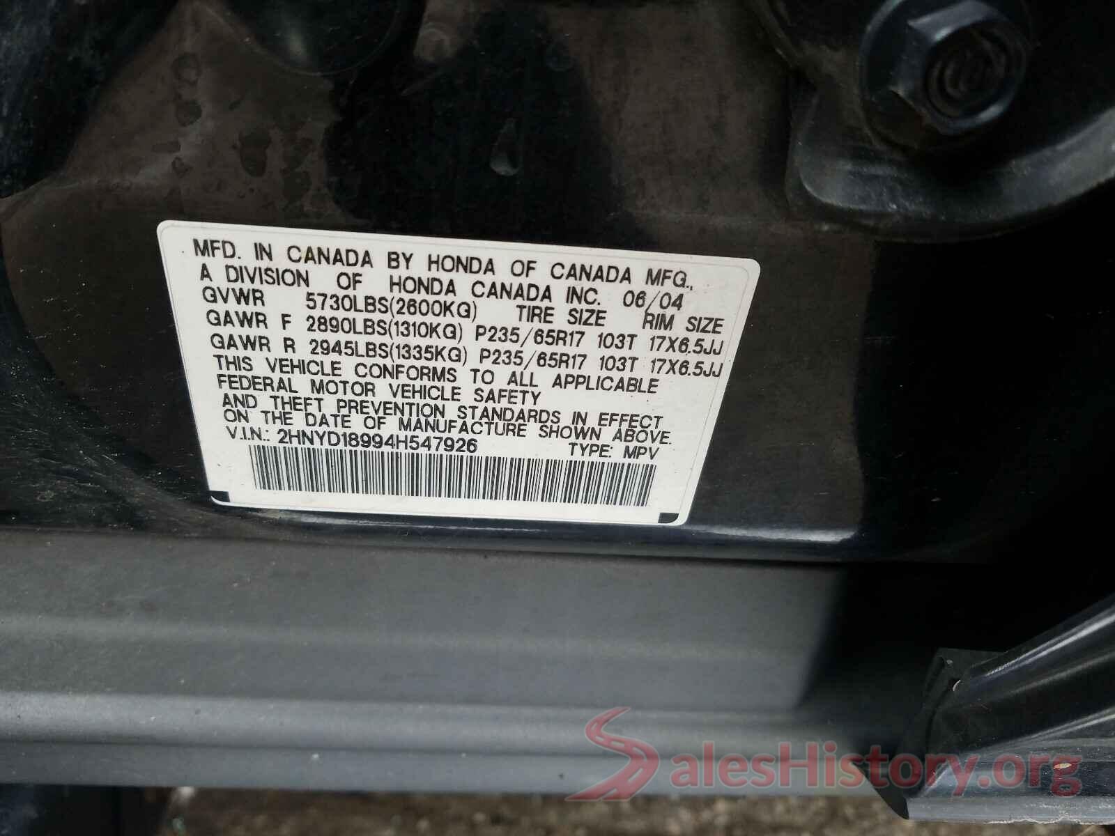 4T1B61HK1KU733376 2004 ACURA MDX