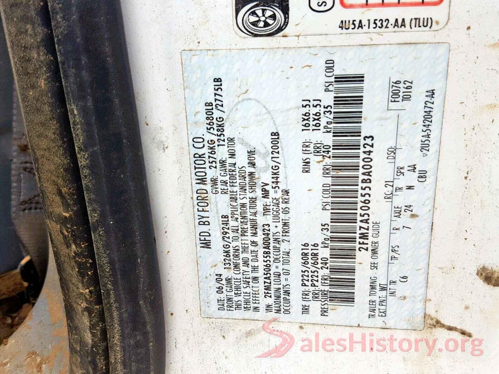 2HGFC2F56GH568986 2005 FORD FREESTAR S