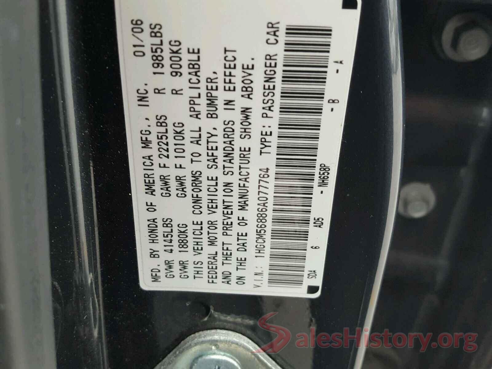 KNDMC5C11G6181711 2006 HONDA ACCORD