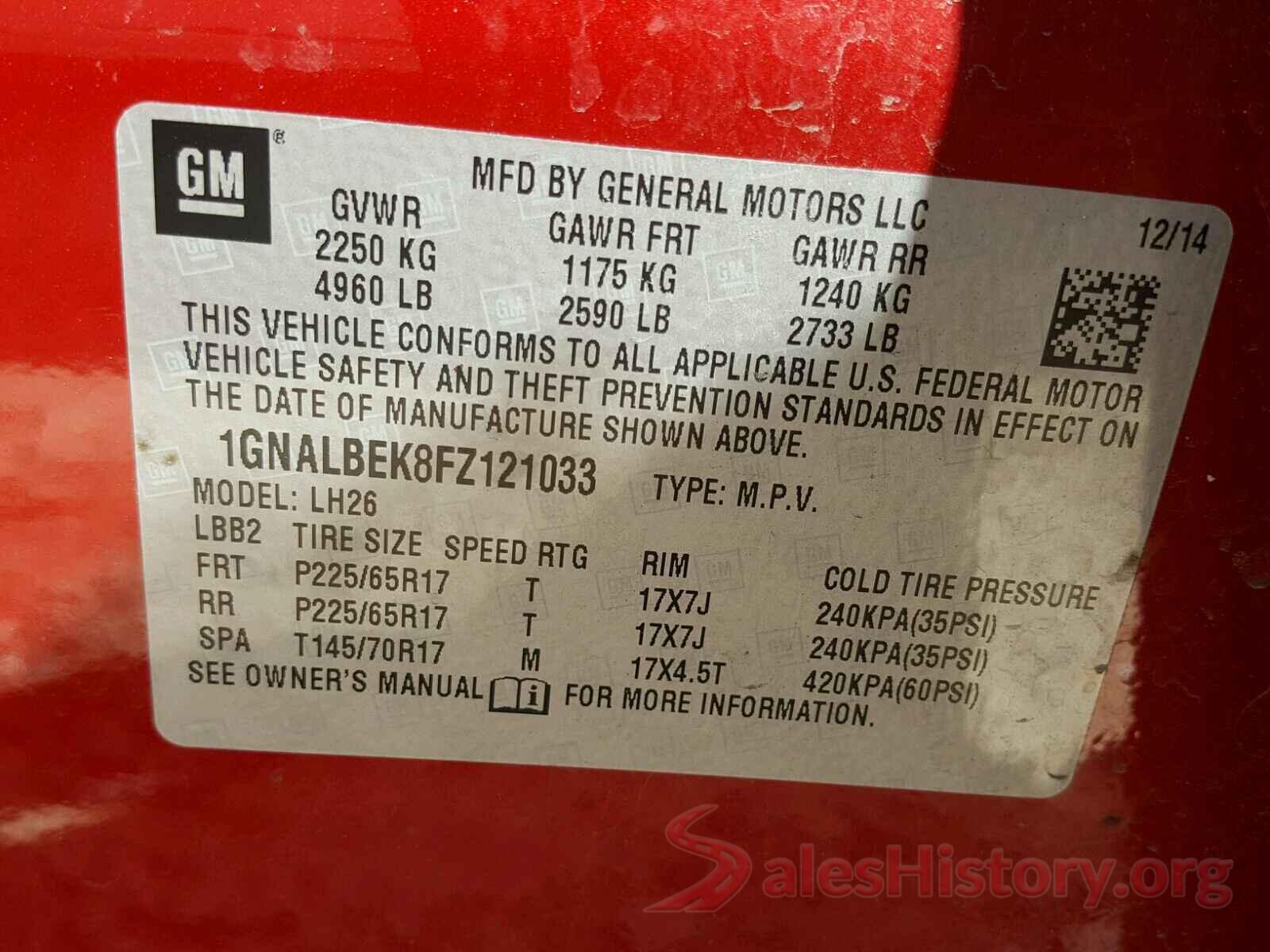 5NMZU3LBXJH064364 2015 CHEVROLET EQUINOX