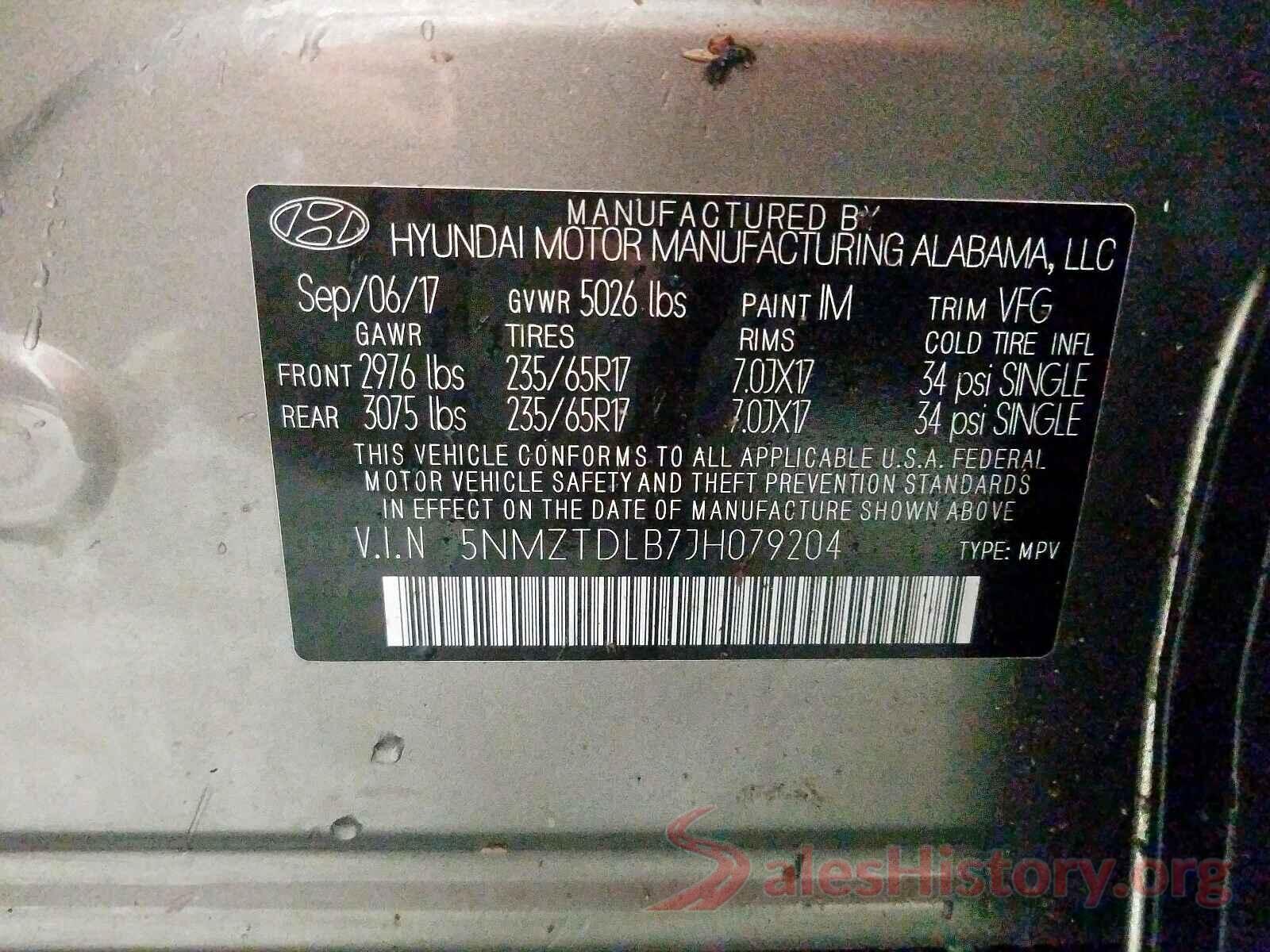 5NMZTDLB7JH079204 2018 HYUNDAI SANTA FE