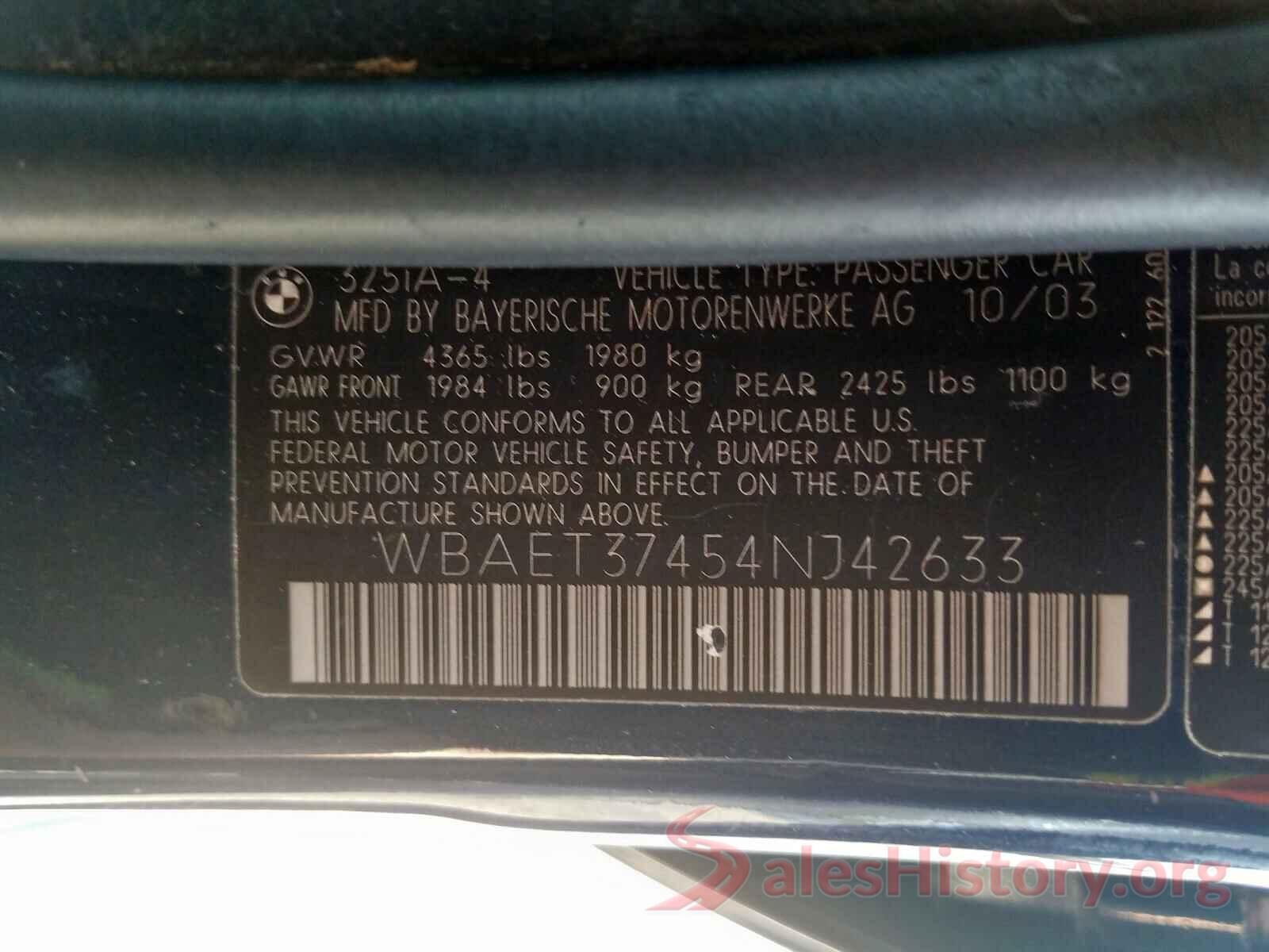 1C4RJFCT2HC657583 2004 BMW 3 SERIES