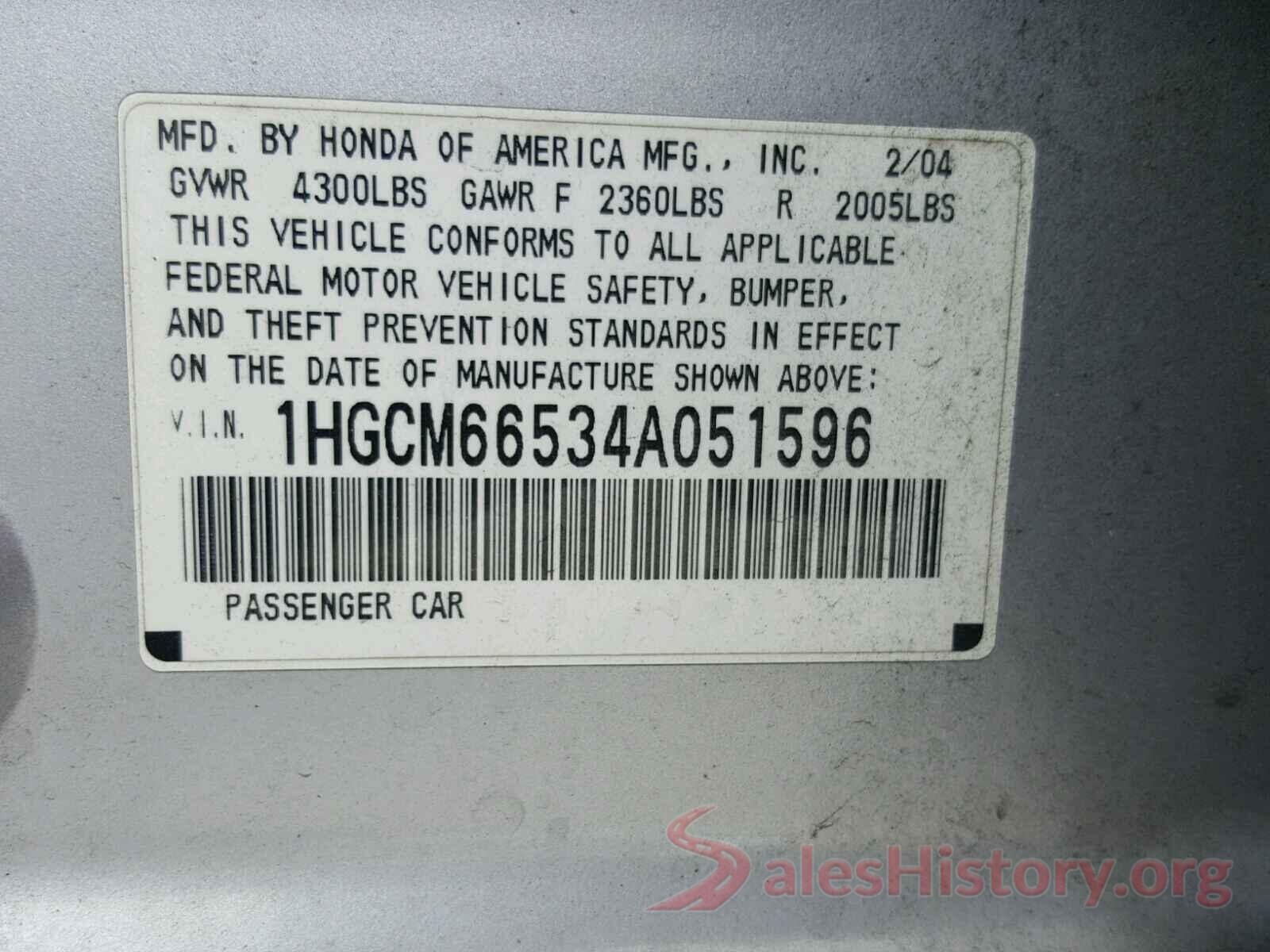 KNDPMCAC1H7240061 2004 HONDA ACCORD