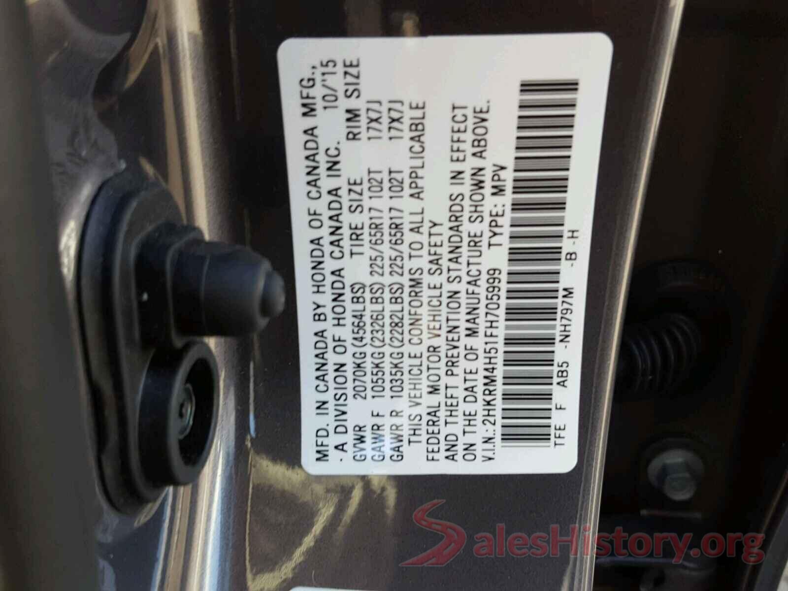 5TDJZ3DC2JS202451 2015 HONDA CRV