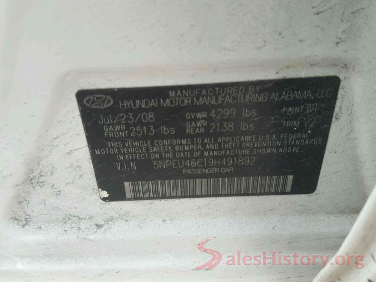 5XYPG4A3XJG368188 2009 HYUNDAI SONATA