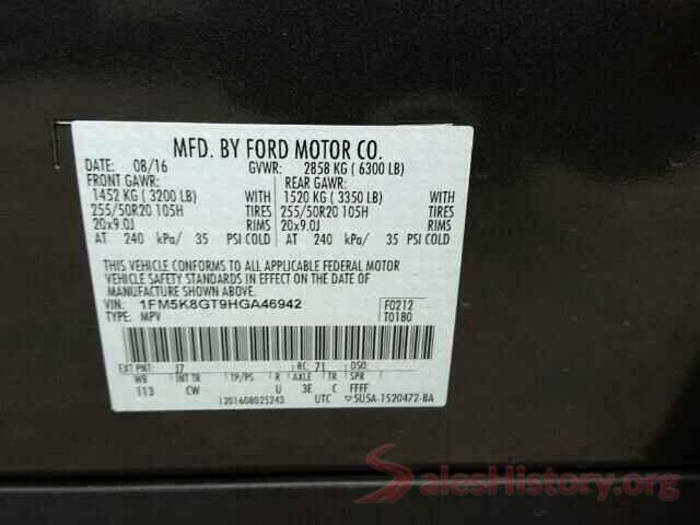 3FA6P0HD5JR185103 2017 FORD EXPLORER