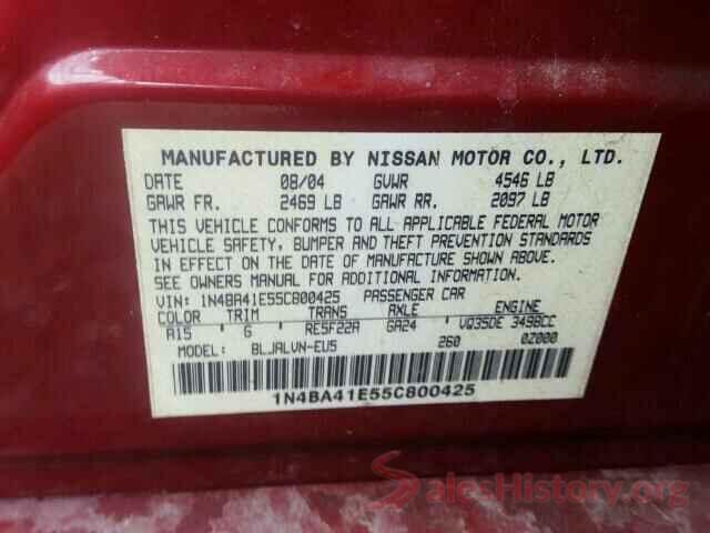 3VV4B7AX8LM139716 2005 NISSAN MAXIMA