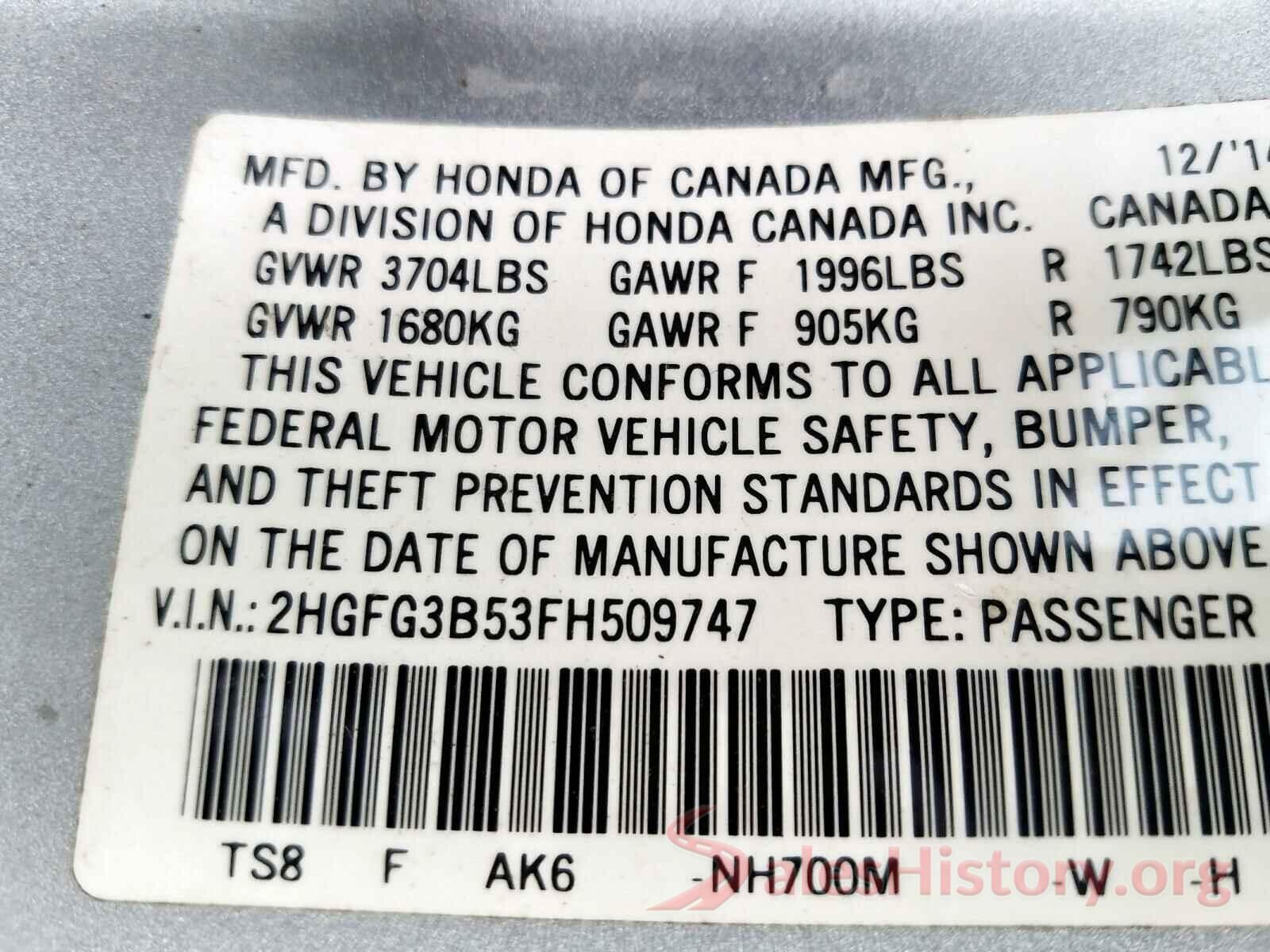 5NPE24AF7JH625073 2015 HONDA CIVIC