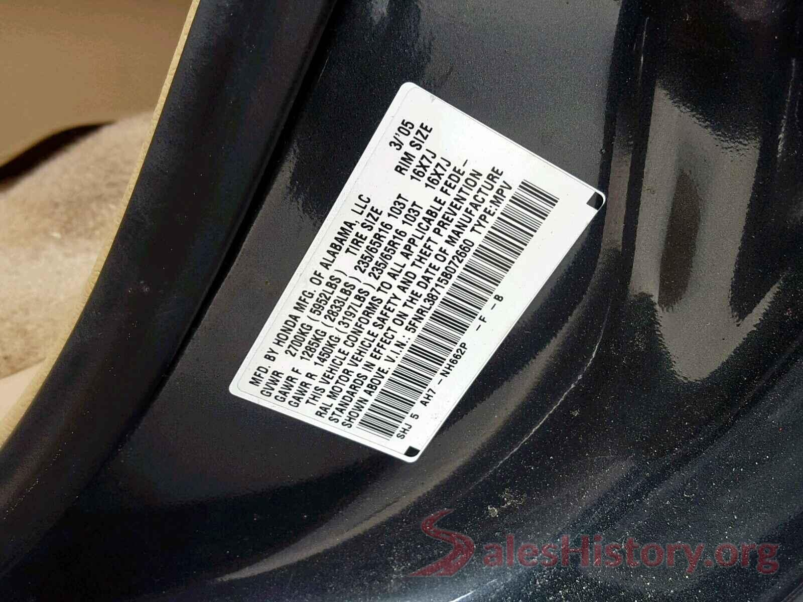 3MZBM1L79GM255584 2005 HONDA ODYSSEY EX