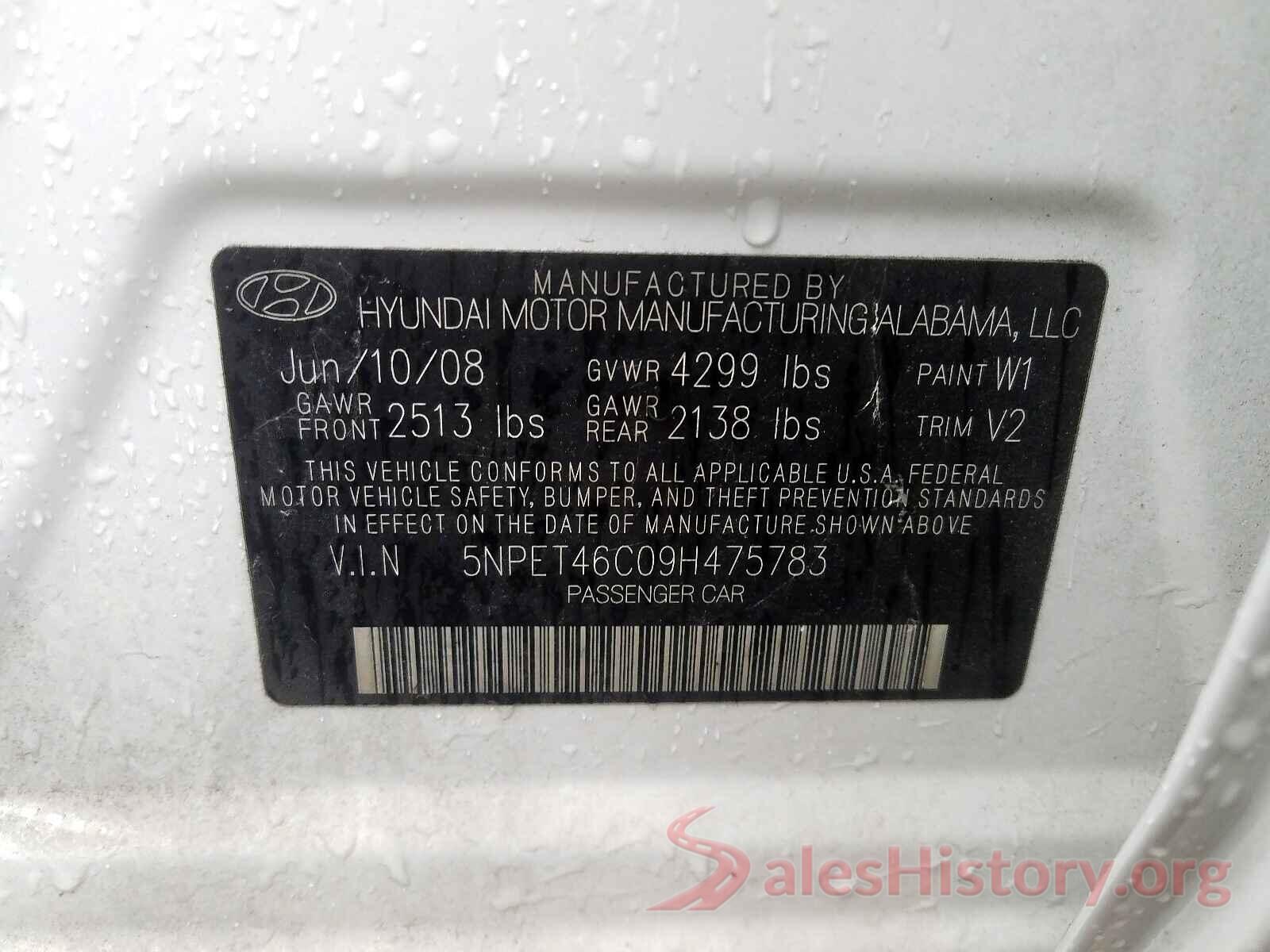 1C4RJFCG3LC276949 2009 HYUNDAI SONATA