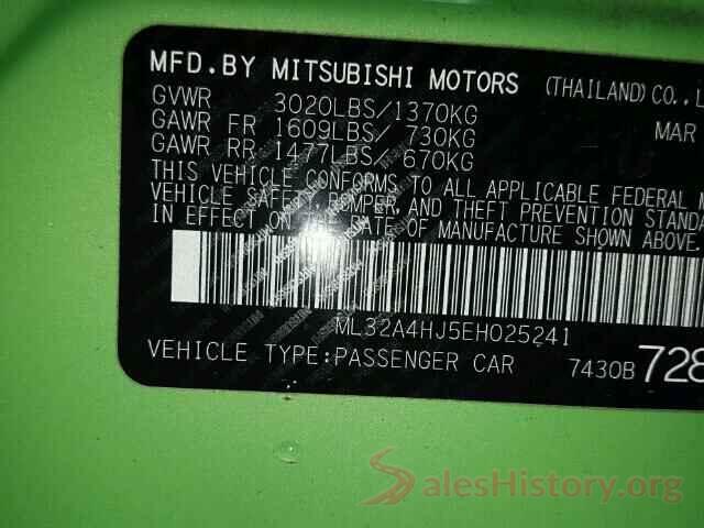 5YFBURHE1GP396506 2014 MITSUBISHI MIRAGE