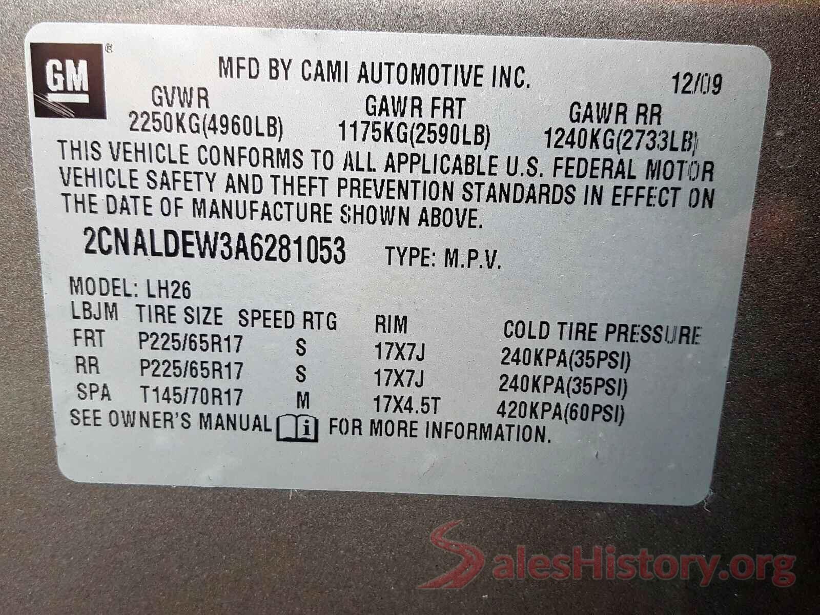 2HKRW5H31JH413972 2010 CHEVROLET EQUINOX